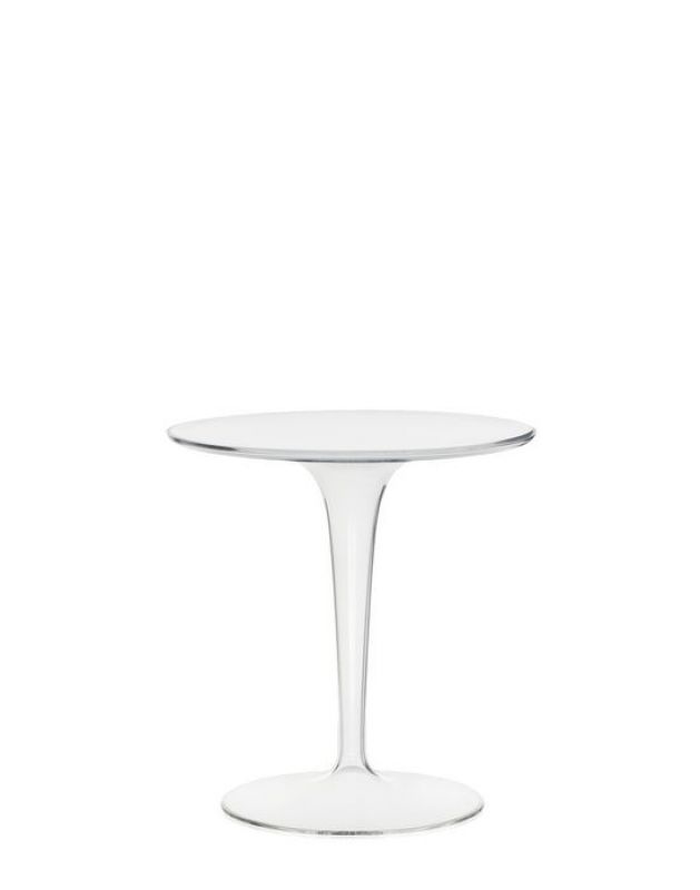 Weißer TipTop Beistelltisch von Kartell, moderner runder Tisch für Wohnzimmer und Schlafzimmer.
